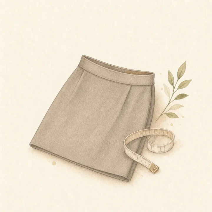 ウエストに余裕ができた制服のスカートを表現したイメージイラスト