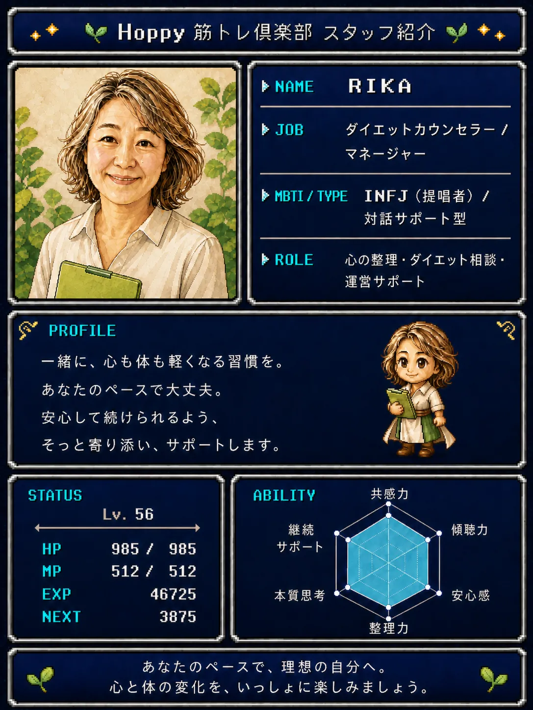 RIKAのステータス風プロフィール画像