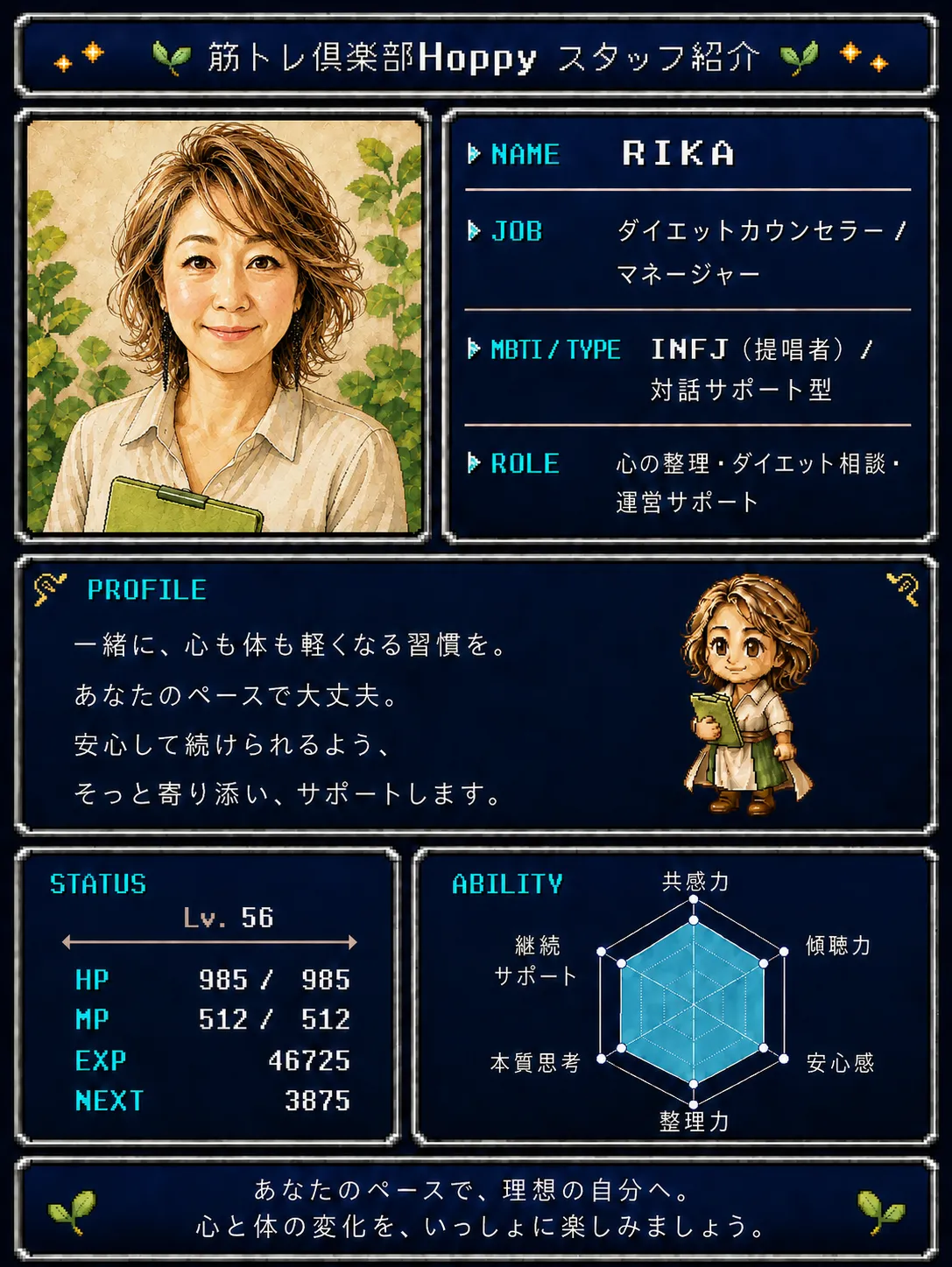 RIKAのステータス風プロフィール画像